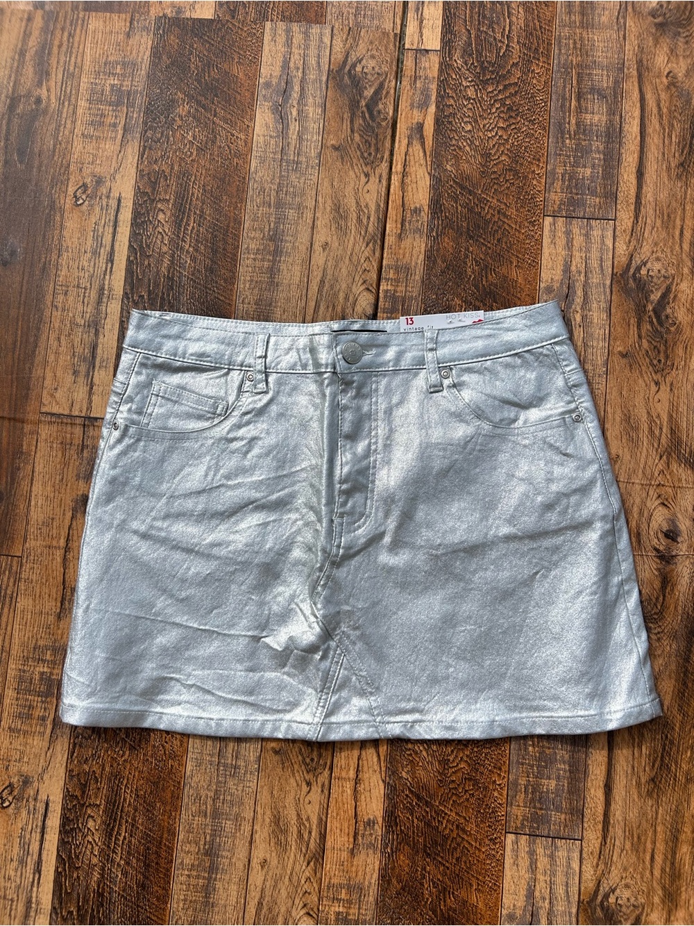 Hot Kiss Metallic Silver Mini Skirt